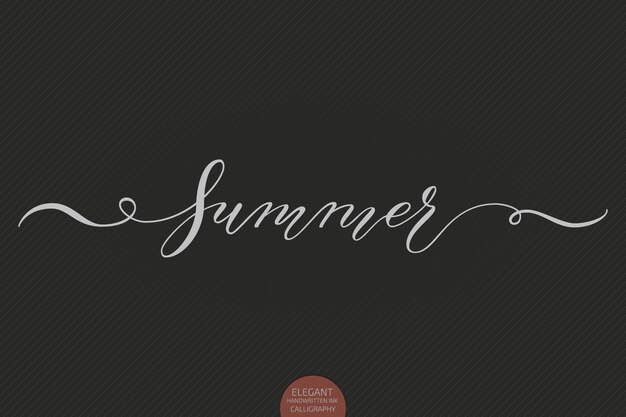 Hand drawn lettering Summer. Elegant modern handwritten calligraphy.