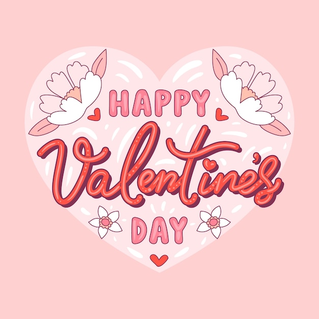 Hand drawn lettering template for valentines day celebration