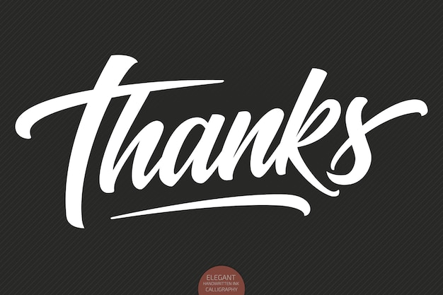 Hand drawn lettering thanks.
