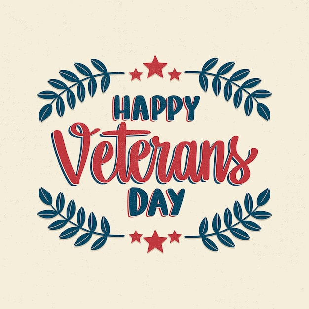 Free vector hand drawn lettering for us veterans day holiday