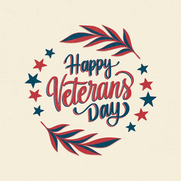 Hand drawn lettering for us veterans day holiday