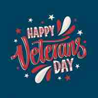 Free vector hand drawn lettering for us veterans day holiday