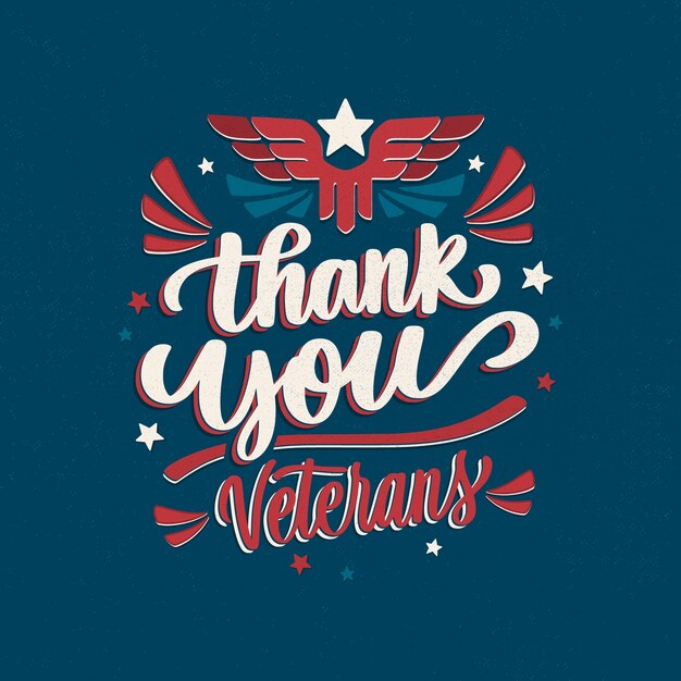 Hand drawn lettering for us veterans day holiday