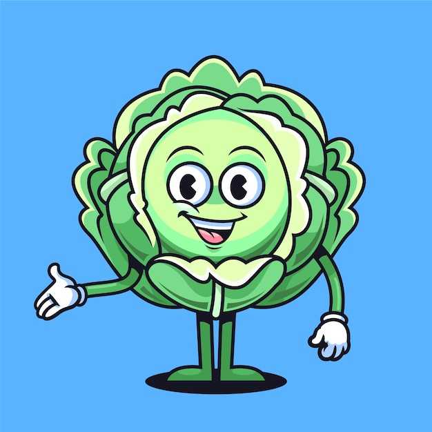 Free vector hand drawn lettuce cartoon illustration