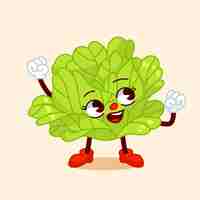 Free vector hand drawn lettuce cartoon illustration