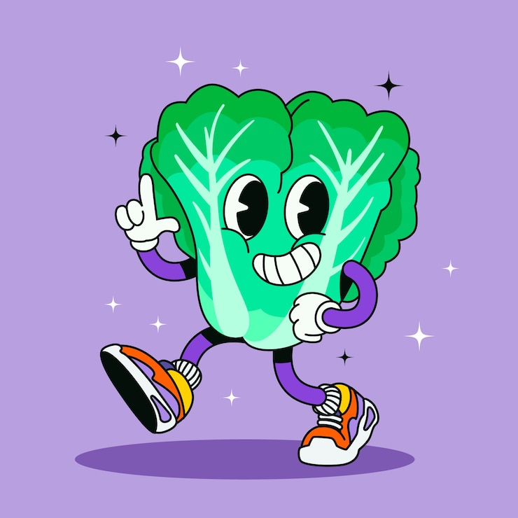 Free Vector hand drawn lettuce cartoon illustration