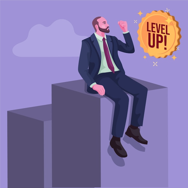 Free vector hand drawn level up illustration