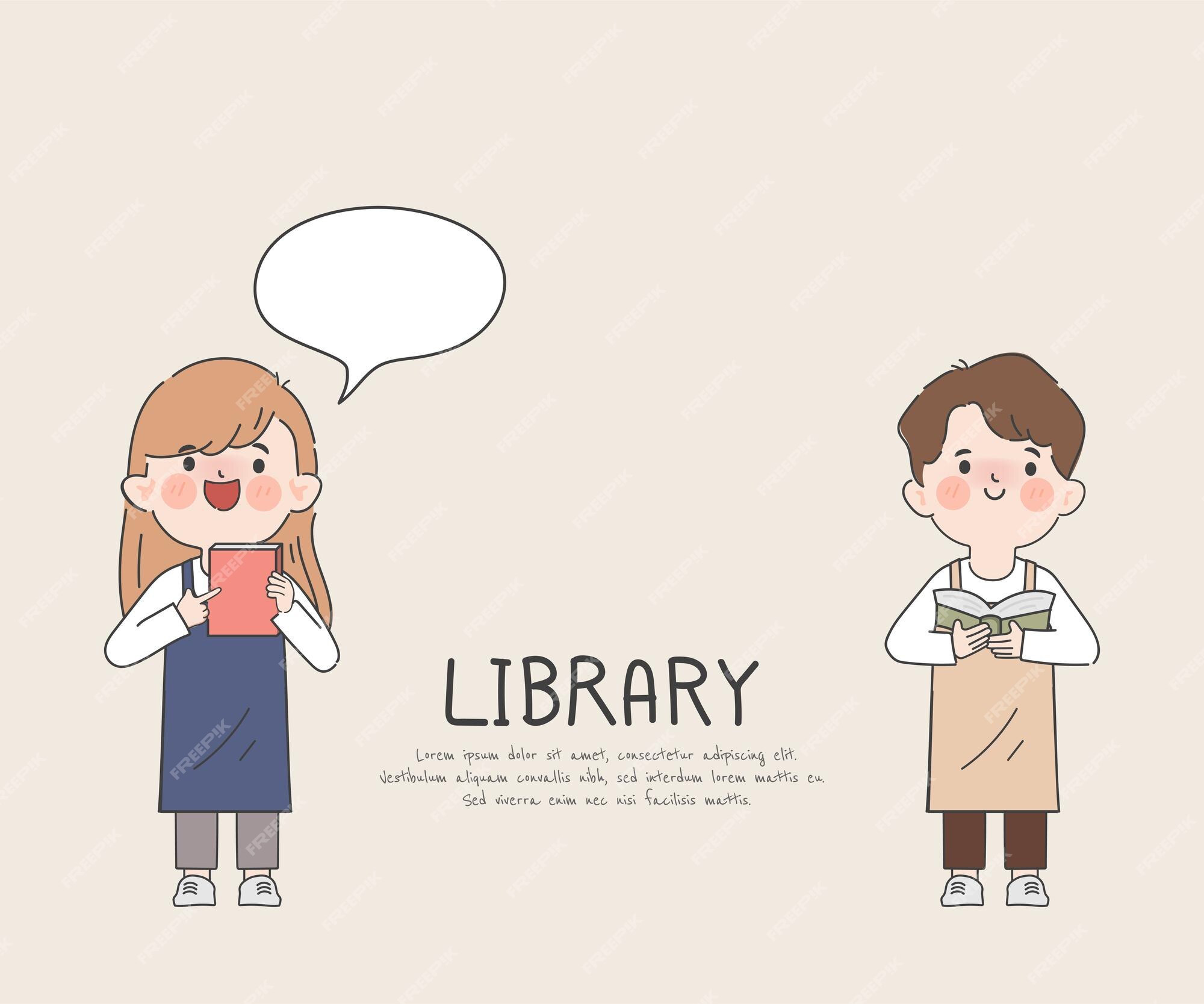 Free Vector | Hand drawn librarian staff worker with books clipart gesture  character