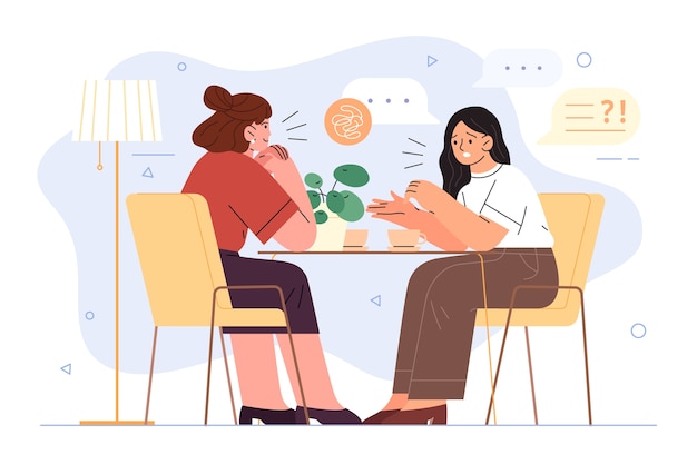 Hand drawn life coaching illustration