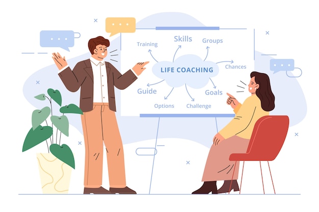 hand drawn life coaching illustration