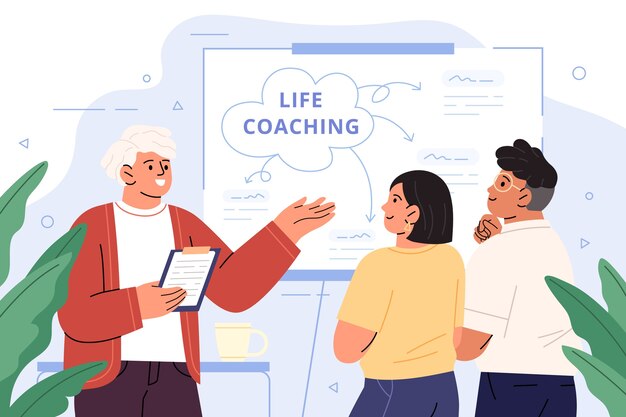 hand drawn life coaching illustration