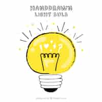 Free vector hand drawn lightbulb