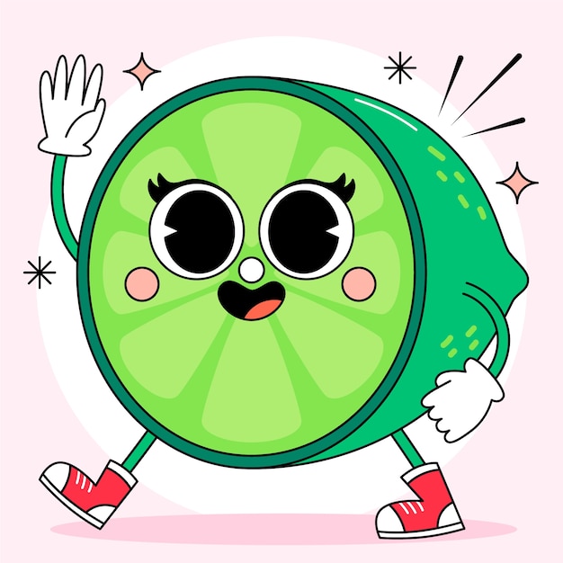 Free vector hand drawn lime cartoon illustration