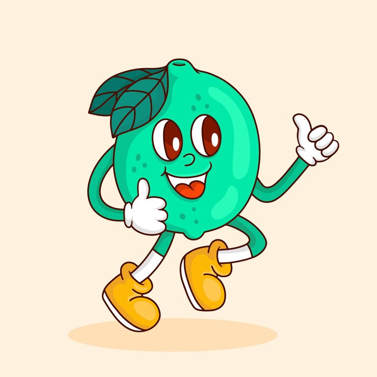 मुफ़्त वेक्टर hand drawn lime cartoon illustration