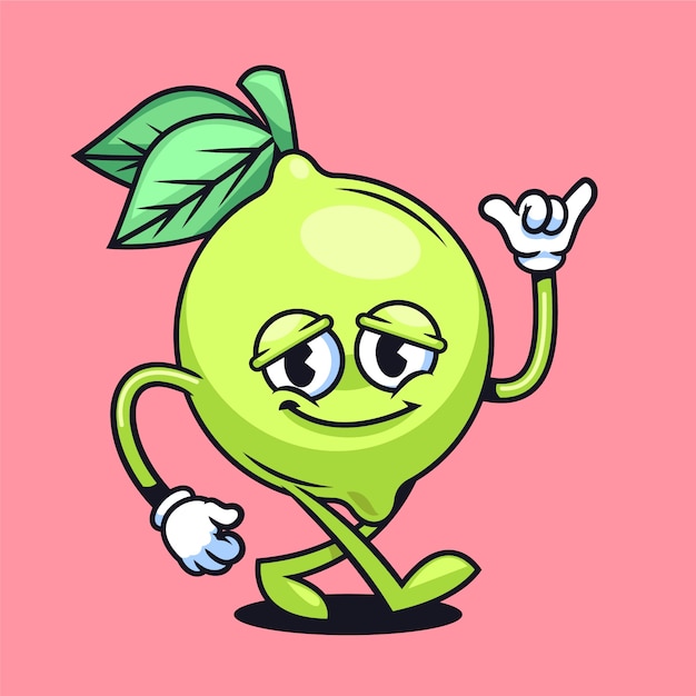 Free vector hand drawn lime cartoon illustration