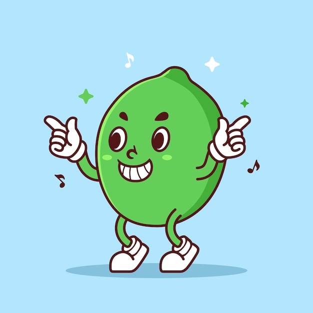 Free vector hand drawn lime  cartoon illustration