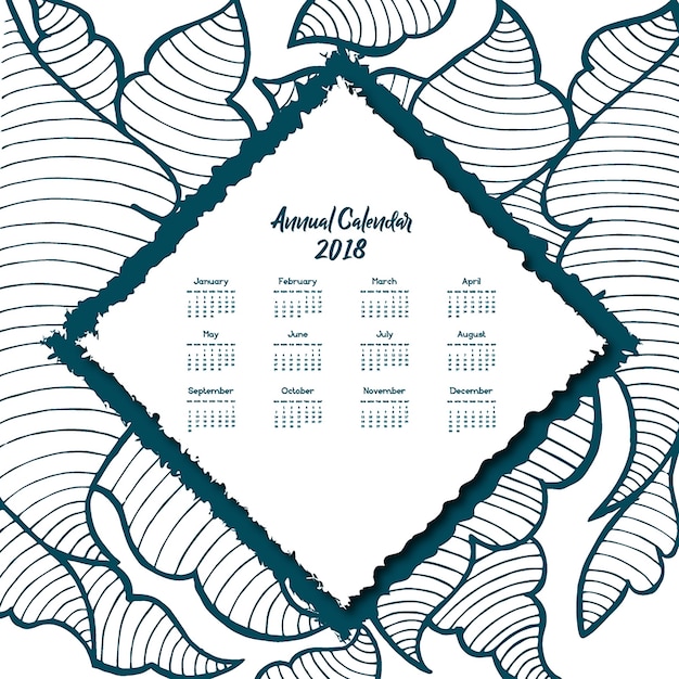 Hand drawn line art colorful calendar designs