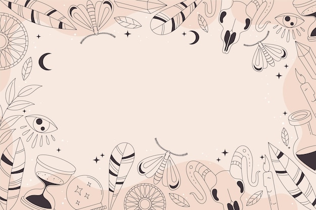 Free vector hand-drawn lineal boho background