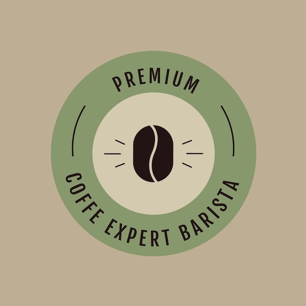 Hand drawn linear coffee expert barista logo