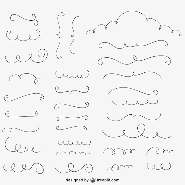 Free vector hand drawn lines and ornaments