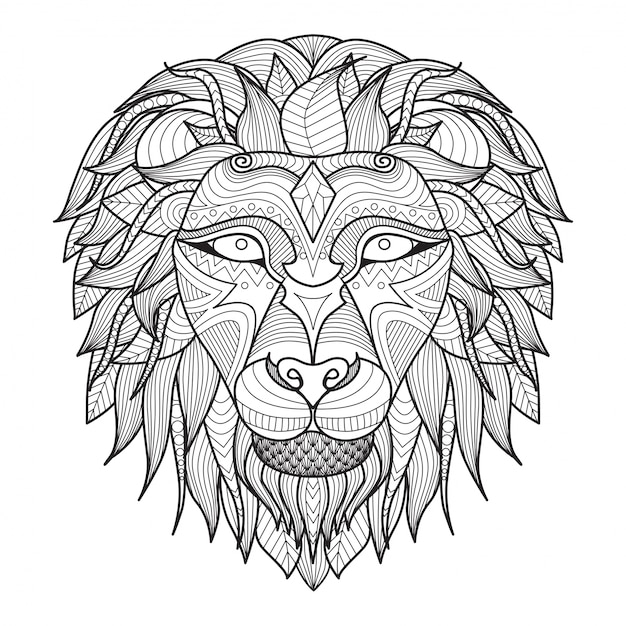 手描きのライオンの背景