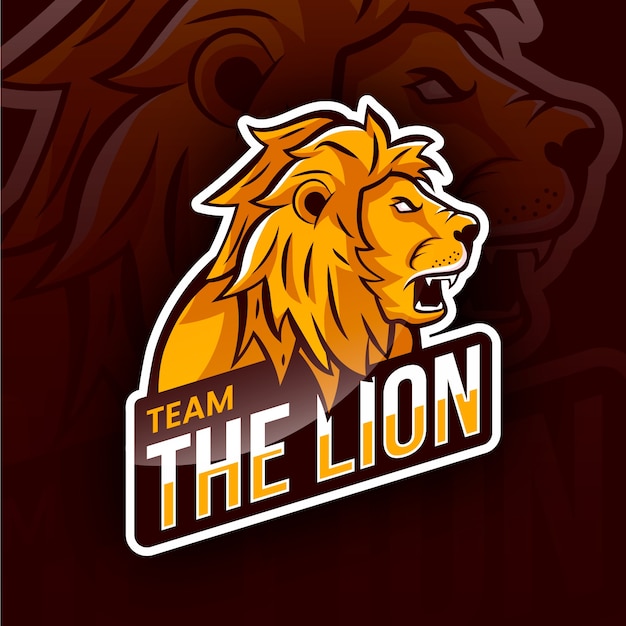 Free vector hand drawn lion  logo template