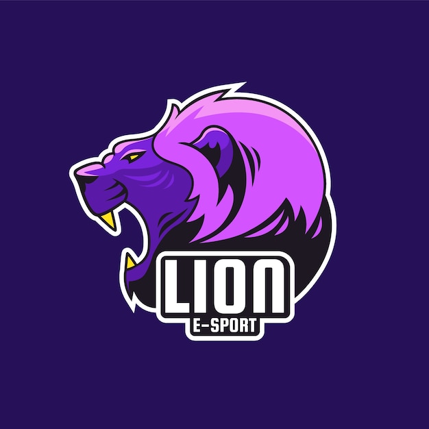 Hand drawn lion  logo template