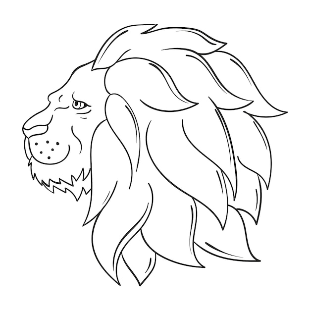 Нарисованная рукой иллюстрация контура льва