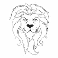 Free vector hand drawn lion outline illustration