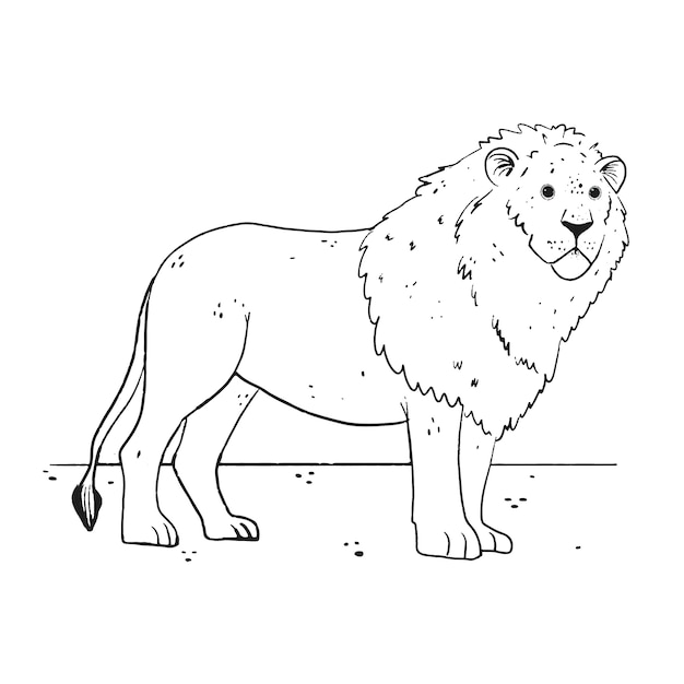 Free vector hand drawn lion outline illustration