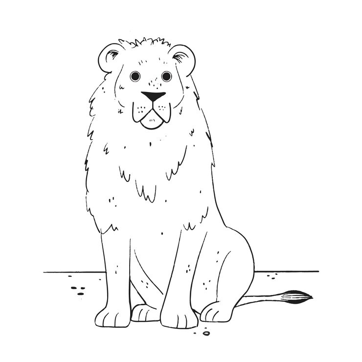 Free Vector hand drawn lion outline illustration