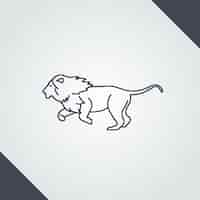 無料ベクター 手描きのライオンの概要図