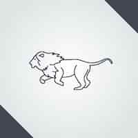 Free vector hand drawn lion outline illustration