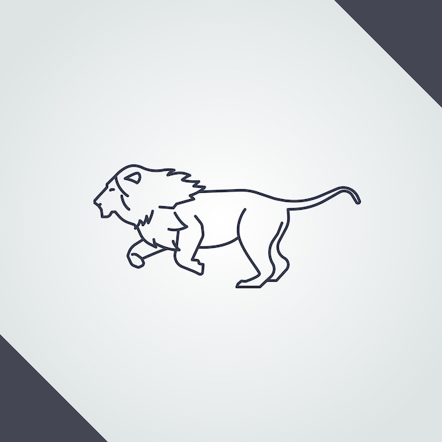 Free Vector hand drawn lion outline illustration