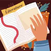 Free vector hand drawn literature illustration