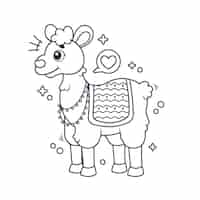 Vettore gratuito illustrazione del profilo del lama disegnata a mano