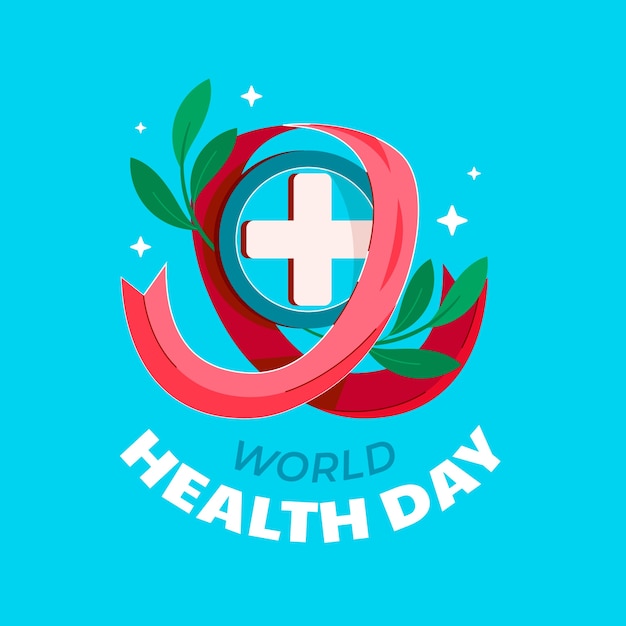 Ручно нарисованный шаблон логотипа для осведомленности о всемирном дне здоровья