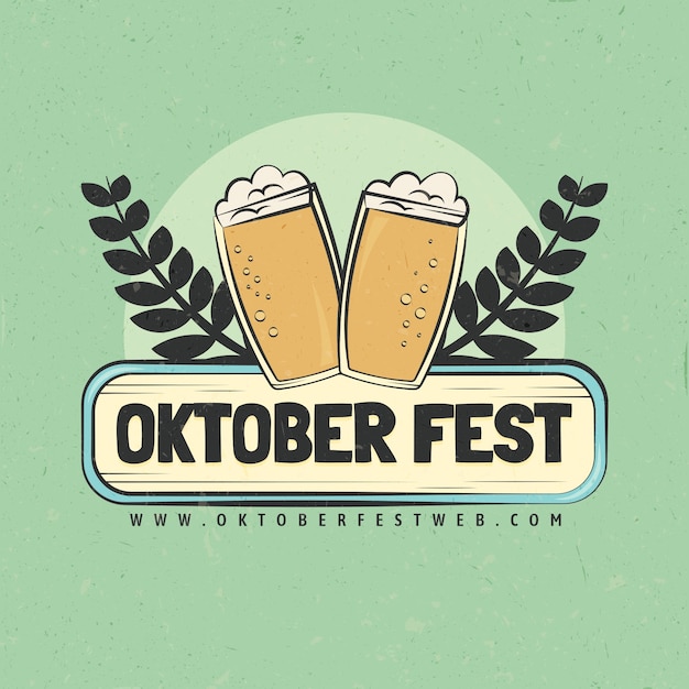 Vettore gratuito modello di logo disegnato a mano per la celebrazione dell'oktoberfest