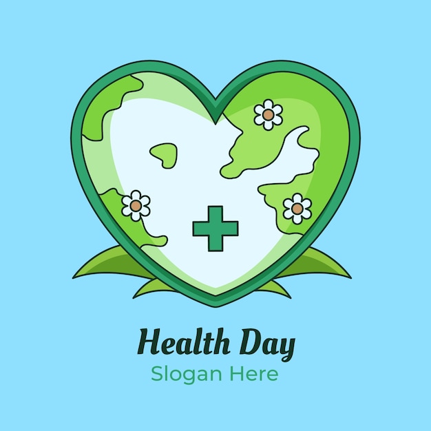 Free vector hand drawn logo template for world health day awareness