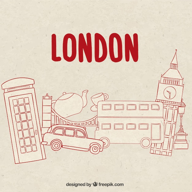 Free vector hand drawn london elements