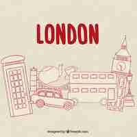 Vettore gratuito elementi london disegnati a mano