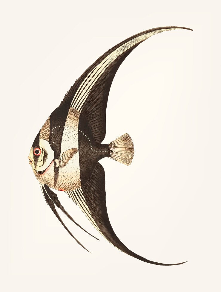 Free Vector hand drawn of long-finned chaetodon