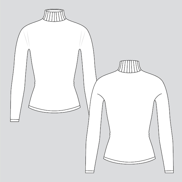 Free vector hand drawn long sleeve t-shirt outline illustration