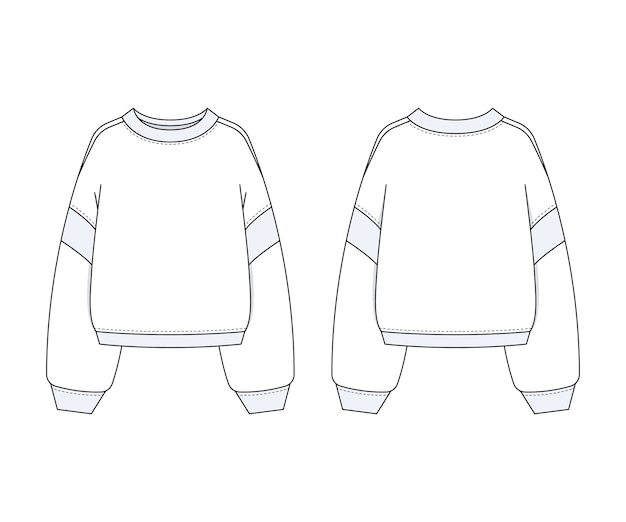 Free vector hand drawn long sleeve t-shirt outline illustration