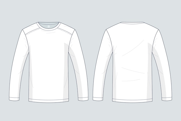 Free vector hand drawn long sleeve t-shirt outline illustration