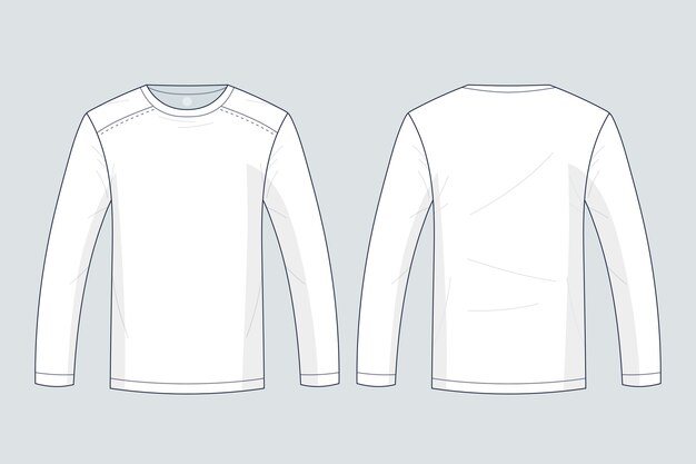 hand drawn long sleeve t-shirt outline illustration