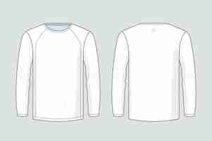 Free vector hand drawn long sleeve t-shirt outline illustration