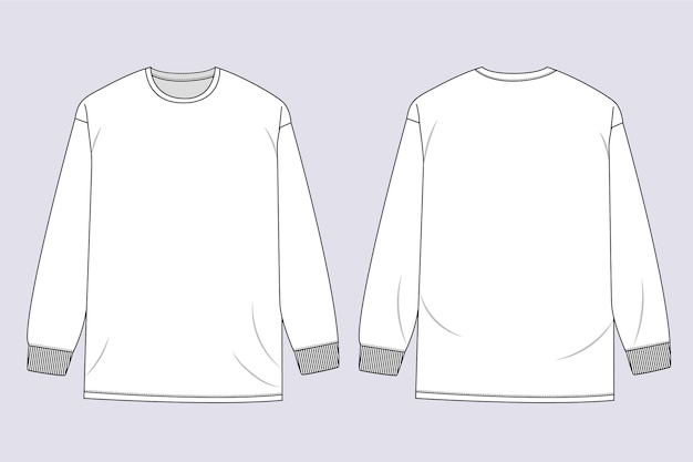 Free vector hand drawn long sleeve t-shirt outline illustration