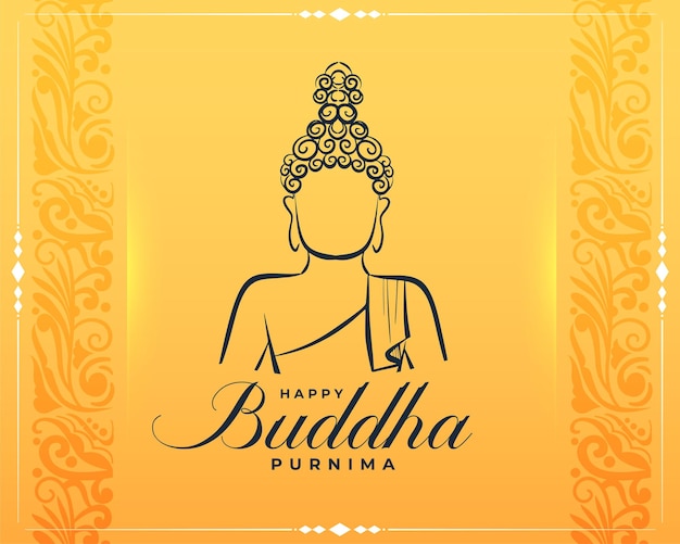 Free vector hand drawn lord buddha purnima background with shiny effect