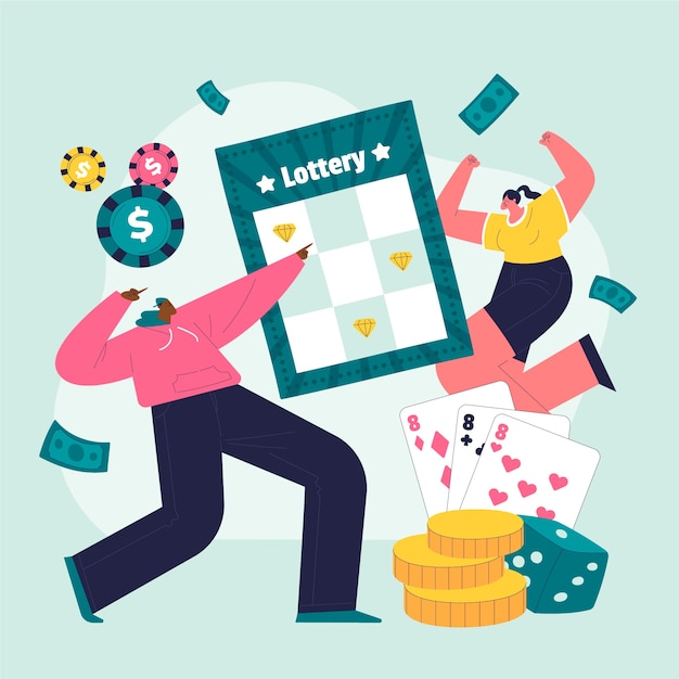 Free vector hand drawn lottery ticket illustration